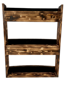 The Torched Barrel Bourbon/Whiskey Stave Shelf, Large Torched Three-Tier Liquor Bottle Display Cabinet, Wall Mount, Easy Installation