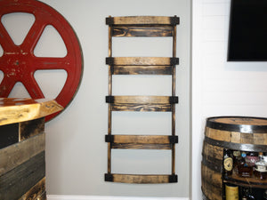 Torched 5-Tier Barrel Stave Shelf