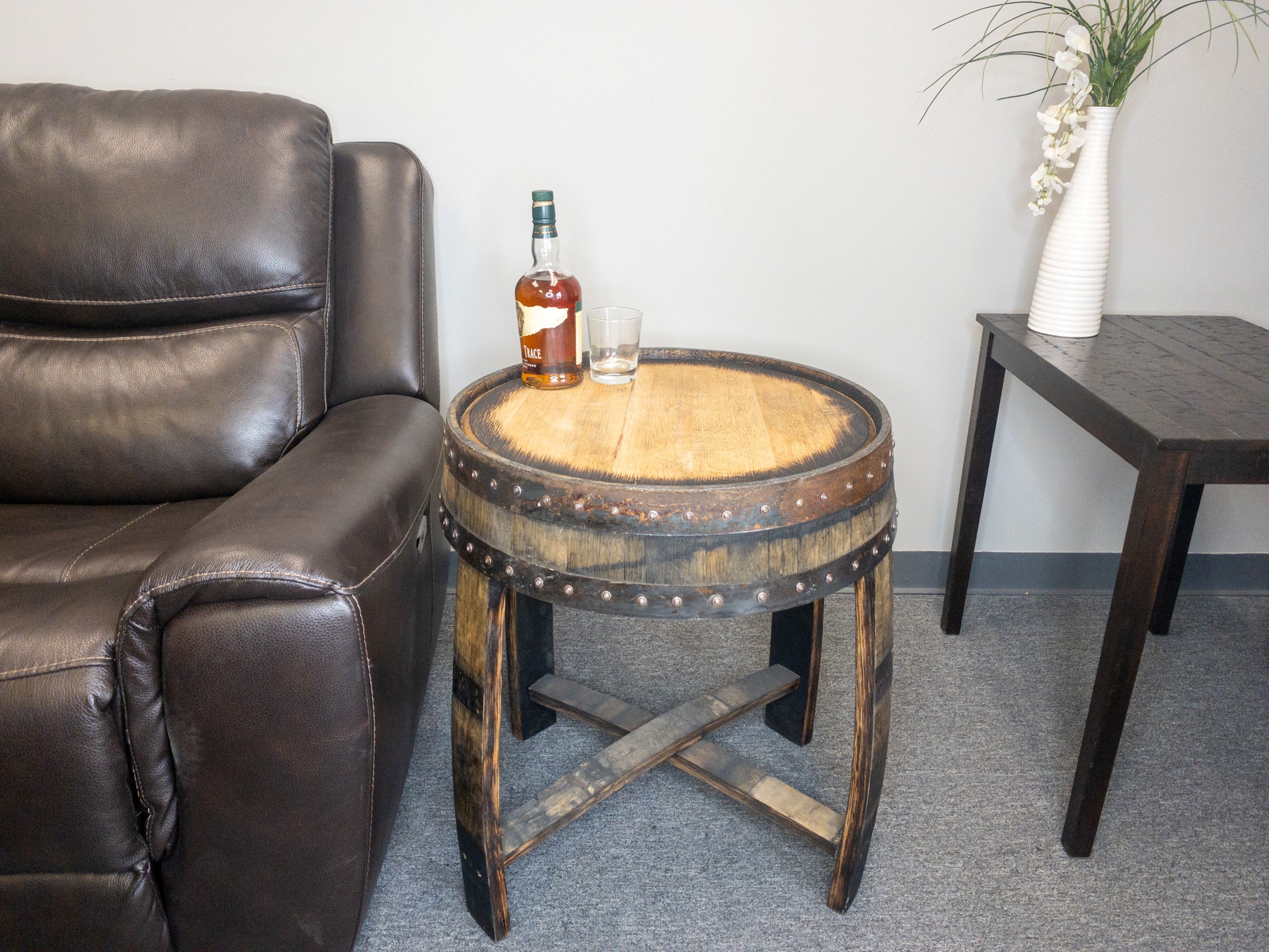 Bourbon Barrel Table, Quarter Barrel Side Table